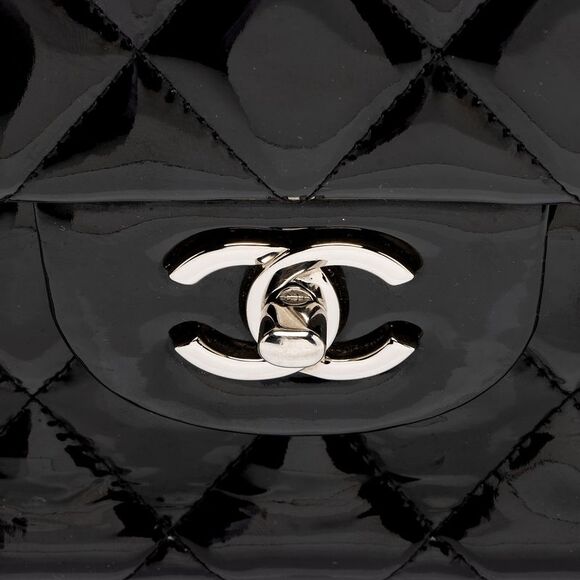 Chanel Patent Leather Classic Jumbo Double Flap Bag - Picture 9 of 15